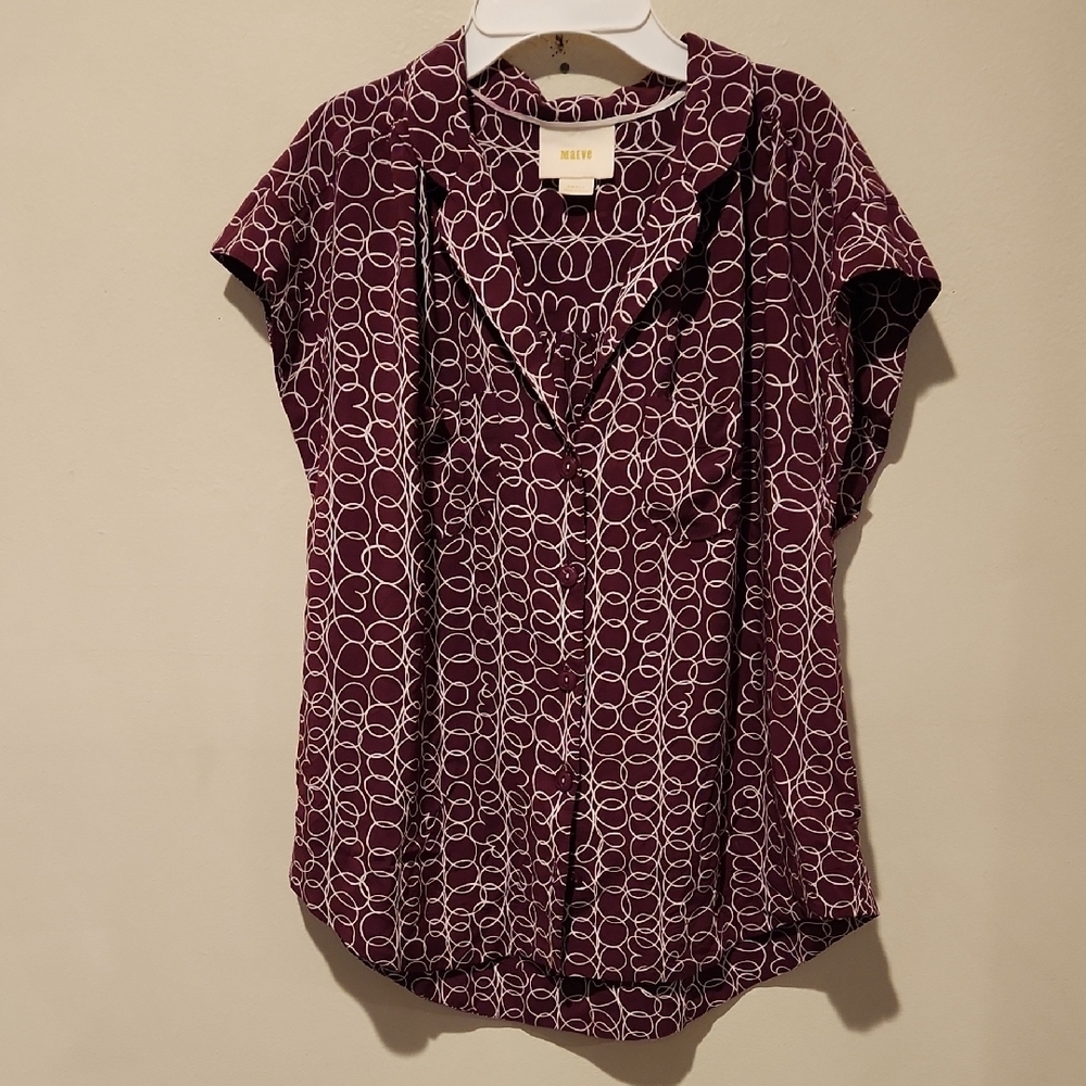 ❤️ ANTHROPOLOGIE MAEVE BUTTON DOWN RAFFINE TOP, SMALL View 4